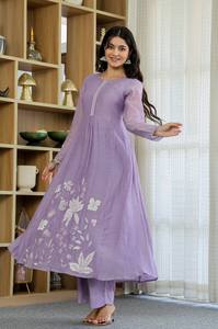 女式恰内德里丝绸刺绣上衣下装套装，全微纤维内衬恰内德里杜帕塔，民族传统印度派对服装 - Product Image 5