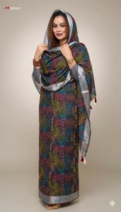 Vente en gros d'usine : Tissu en voile de coton imprimé respirant de haute qualité pour robe Farda Soudanaise Thoub/Thobe pour femmes - Product Image 4