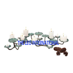 Bougeoir en métal géométrique classique moderne, pot à bougie unique en béton, décoration intérieure pour la maison pour Noël - Product Image 6