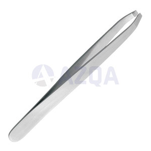 Pince à épiler professionnelle automatique en acier inoxydable avec pointe inclinée, manche en plastique noir réutilisable, outil de beauté durable - Product Image 2