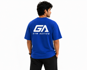 Camiseta de Algodón Azul Rey Extra Grande para Hombre, Manga Corta, Cuello Redondo, Ropa Deportiva, Informal, para Calle, para Hacer Ejercicio - Product Image 6