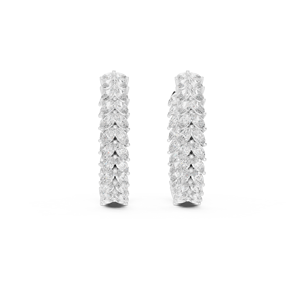 Pendientes de Aro de Plata de Lujo con Diamantes Marquise, Joyería Fina Minimalista para Mujer - Product Image 1