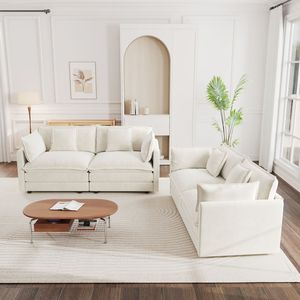 Set Divano Imbottito a 2 Posti 2+2 Sedute per Casa, Ufficio, Salotto, Soggiorno con 2 Pezzi - Product Image 2