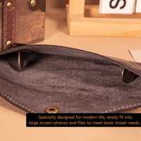 Dompet Amplop Uang Kulit Asli Mewah Portabel Desain Ramping Warna Logo Kustom Perlindungan Berkualitas Tinggi dan Tahan Lama