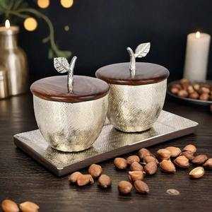 Bol en métal artisanal de luxe pour la décoration de table à la maison, bol de service en métal minimaliste pour la décoration de cuisine moderne - Product Image 5