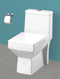 โถสุขภัณฑ์แบบชิ้นเดียว QUBA DESIGN ขนาด 740x370x690 มม. พร้อมระบบ S-Trap ขนาด 225 มม. และระบบชำระล้างแบบ Wash Down - Product Image 2