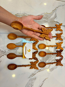 Cuchara de madera con mango de mariposa, utensilio de cocina de madera natural, fabricante mayorista de Vietnam, exportación - Product Image 5