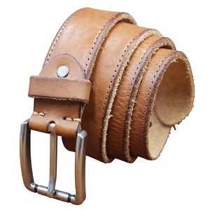 Ceinture large décontractée en cuir véritable noir vintage faite à la main avec boucle à ardillon – Vente en gros de ceintures en cuir véritable - Product Image 3