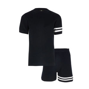 Ensemble deux pièces élégant pour homme : T-shirt à manches courtes en soie glacée à séchage rapide avec imprimé dégradé et short décontracté d'été – Tenue de sport - Product Image 4