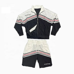 Custom Two Piece <b>Windbreaker</b> Short Jacket Set Zip up Nylon Polyester Streetwear Tracksuits Men <b>Windbreaker</b> Short Set for Men - Product Image 1