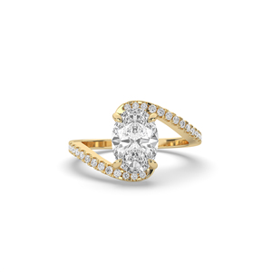 Elegante Anillo de Diamante Cultivado en Laboratorio con Corte Ovalado de 2.27 Quilates, Oro Sólido de 14 Quilates, Diseño Ligero Único, Anillo de Bodas de Oro de 10 Quilates - Product Image 1