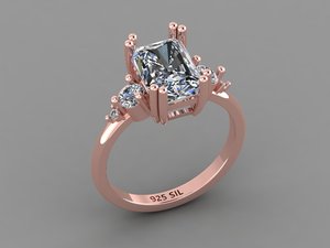 Luxury Gold Silver Ladies <b>Ring</b> Yellow White Rose Gold Finish Moissanite CVD Colour Stone <b>CZ</b> EGL VVS2 D Radiant Round 1.20 CTS VS - Product Image 1