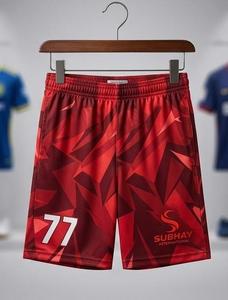 Maillot de football pour homme Subhay International, rouge, à col en V géométrique, respirant, en polyester, coupe classique, pour toutes les saisons - Product Image 6