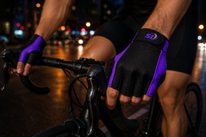 Neon <b>Half</b> Finger Cycling Gloves High Visibility Anti <b>Slip</b> Gel Pad Racing Bike Wholesale OEM Polyester Hook & Loop Closure - Product Image 3