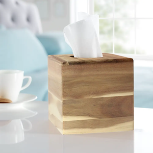 Caja de pañuelos de madera de calidad deluxe, estilo clásico, acabado a mano, para restaurantes, hoteles, oficinas, soporte para pañuelos. - Product Image 6