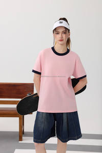 T-shirt unisexe en coton 200gsm Trendy Color Blocking Regular Fit O-Neck Shirts Custom Design for Men Women 100% Cotton Material - Product Image 3