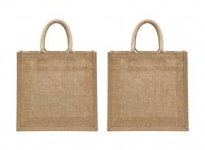 Sac de courses en jute naturel écologique avec fenêtre transparente en PVC et fermeture éclair, sac fourre-tout réutilisable pour les courses et les cadeaux de mariage - Product Image 3