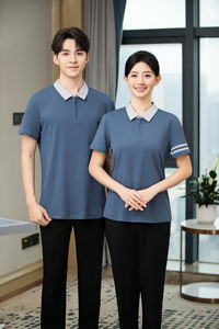 Uniforme de Trabajo para Personal de Limpieza de Hotel, Primavera-Verano, Manga Corta, Ropa de Trabajo Profesional para Servicio de Resort - Product Image 5