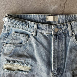 Custom Stonewashed Straight Denim Jeans Breathable Quick Dry Mid Waist Premium Cotton OEM ODM Wholesale Mens Streetwear - Product Image 6