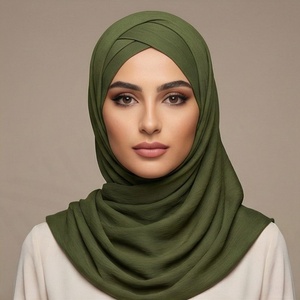 ผ้าคลุมฮิญาบชีฟองคุณภาพสูงสำหรับผู้หญิงมุสลิม ลายดอกไม้ สำหรับฤดูใบไม้ร่วง ผ้าพันคอยาวสั่งทำได้ สีสันปรับแต่งได้ ป้องกันแบคทีเรีย แห้งเร็ว พรีเมียม - Product Image 2