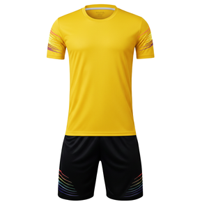 Conjunto de Uniforme de Fútbol de Club, 100% Poliéster, Corte Automatizado, Color Degradado, Camiseta de Fútbol de Manga Corta, Pantalones Cortos con Cordón - Product Image 6