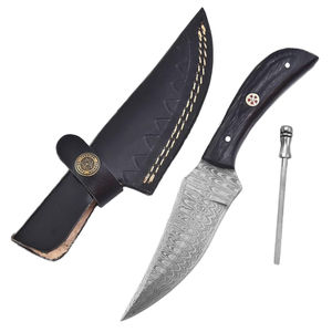 Cuchillos de Caza de Acero de Damasco con el Mejor Diseño, Mango de Madera Fija Personalizable, Calidad Premium, Soporte OEM Personalizable - Product Image 1