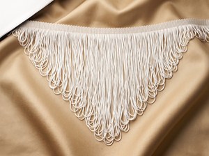 Elegant White Polyester Loop Fringe <b>Trim</b> for <b>Curtains</b>, Fashion and Home Furnishing - Product Image 5