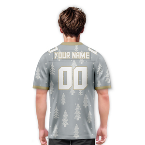 Camiseta de Fútbol Americano Navideña Personalizada con Cuello en V, Manga Corta, Impresión Digital, Transpirable, de Malla de Poliéster Ajustada - Product Image 2
