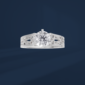 Anillo de Compromiso de Diamante Cultivado en Laboratorio con Corte Brillante Redondo para Mujer DIFF LR-0097, Platino, Certificado IGI, Estilo de Lujo - Product Image 2