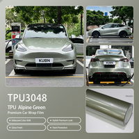 Film de protection TPU brillant vert alpin pour voiture de course, anti-jaunissement, 90% anti-UV, installation à froid, 1,52*15, qualité américaine, pour enveloppement complet de véhicule de course