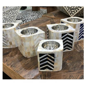 Nuevo y Más Vendido Portavelas de Incienso con Incrustaciones de Hueso para Decoración del Hogar, Portavelas de Mesa, Estilo Marroquí de la India - Product Image 4