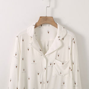 Conjunto de Pijama de Satén Térmico para Mujer, con Logotipo Bordado a Máquina en la Parte Delantera, Colección de Verano, Personalizable, OEM - Product Image 5