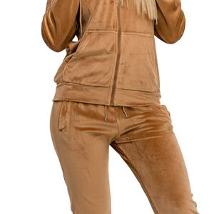 Ensemble de survêtement contemporain en velours uni, sweat à capuche court zippé, pantalon large en molleton décontracté, style Y2K streetwear, tenue d'hiver - Product Image 3