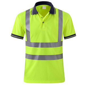 High Vis Reflective Short Sleeve Polo <b>Shirts</b> Safety Clothing Breathable Night Safety Outdoor Construction Working Polo <b>Shirts</b> - Product Image 1