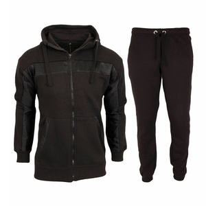 Men Winter Printed Rhinestone Tracksuit Set Full-zip Sweatshirt Jogger Sweatpants Warm Sports Suit Gym Training Wear Solid - Product Image 5