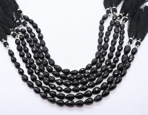 Perles de spinelle noire naturelle Aaa facettées en forme de goutte droite 5x7 mm, perles de pierres précieuses de spinelle noire, perles de spinelle en forme de larme de 7 pouces, vente en gros - Product Image 1