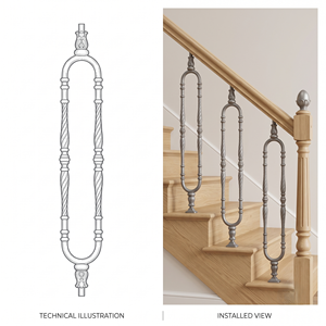 Balustres de rampe d'escalier traditionnels en fonte, acier inoxydable et alliage d'aluminium, résistants à la rouille, à fixation murale, pour entrepôt - Product Image 1
