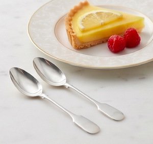 Ensemble de 2 cuillères à dessert élégantes en acier inoxydable, lavables au lave-vaisselle, finition miroir haute brillance, pour les fêtes - Product Image 4