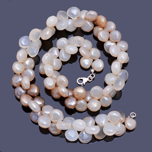 Collier classique en calcédoine naturelle, argent sterling 925, bijoux en pierres précieuses faits à la main, tendance pour femmes, 15,5 pouces, design unique - Product Image 3