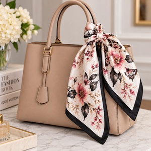 Écharpes en soie carrées imprimées de luxe, impression numérique personnalisée, pour femmes adultes - Product Image 5