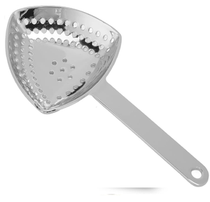 Exquisito colador de acero inoxidable plateado con un elegante diseño de escudo real recortado. Disponible a precio de mayorista. - Product Image 3