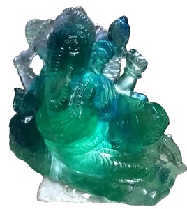 Acheter une belle Sculpture en Fluorite Ganesha Sculpture à la main Statue Figurine pidras naturelles cristal pierre de guérison - Product Image 5