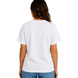 Camiseta Blanca Texturizada con Relieve para Mujer, Cuello Redondo Minimalista, Manga Corta, Estilo Casual, Suave para Uso Diario, OEM ODM Personalizable - Product Image 2
