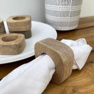 Handmade Wooden Napkin Holder Solid Acacia Mango Wood Table Napkin Stand for Dining Table Kitchen Restaurant Decor - Product Image 1