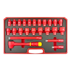 Juego de Llaves de Tubo de 6 Puntas, 1/2" Métrico, 24 Piezas, VDE-GS 1000V, Aisladas, de Acero al Cromo Vanadio, Herramientas para Electricistas OEM - Product Image 3