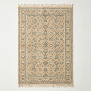 Modern Floral Latex Backing Area Rug Fringe Floor <b>Mat</b> Pattern Sofa Accent Carpet for Living Room - Product Image 1