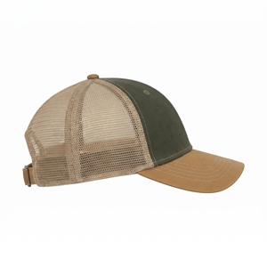 Casquette Trucker Sportive Unisexe à 6 Panneaux pour l'Extérieur, Vert Olive et Marron, en Maille, Réglable, Vente en Gros, Logo Personnalisé, OEM ODM, Faible MOQ, Quatre Saisons - Product Image 4