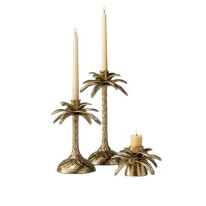 Chandelier en laiton support Antique palmier arabe bougeoir ensemble Table affichage décoration moderne bougeoir moyen-orient - Product Image 1