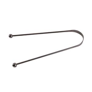 Raspador de Lengua con Punta de Bola en Negro Metálico, Forma de U, de Acero Inoxidable, Higiene Bucal, Eliminador de Bacterias y Mal Aliento, Premium para Adultos - Product Image 3