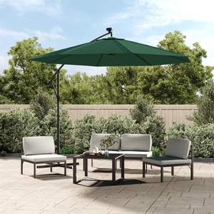 Parasol solaire suspendu avec tissu en polyester vert et métal, diamètre 118,1 pouces - Product Image 1
